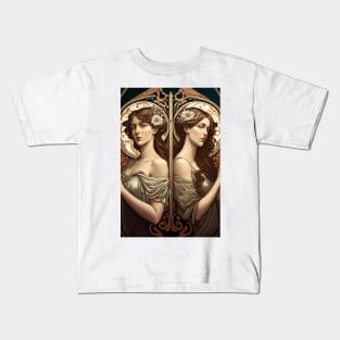 Artemis & Callisto - Art Nouveau Kids T-Shirt